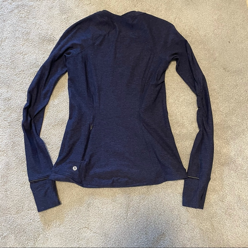 Navy fitted running long sleeve shirt-lulu lemon